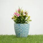 Exotic Blue Texture Ceramic Pot